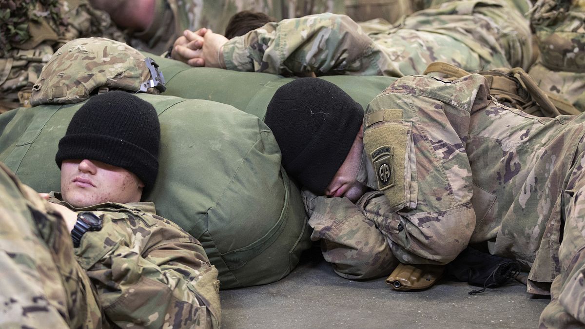 فريق من المظليين في الجيش الأمريكي في  منطقة عمليات القيادة المركزية الأمريكية  فورت براج في كارولاينا الشمالية، السبت 4 يناير 2020