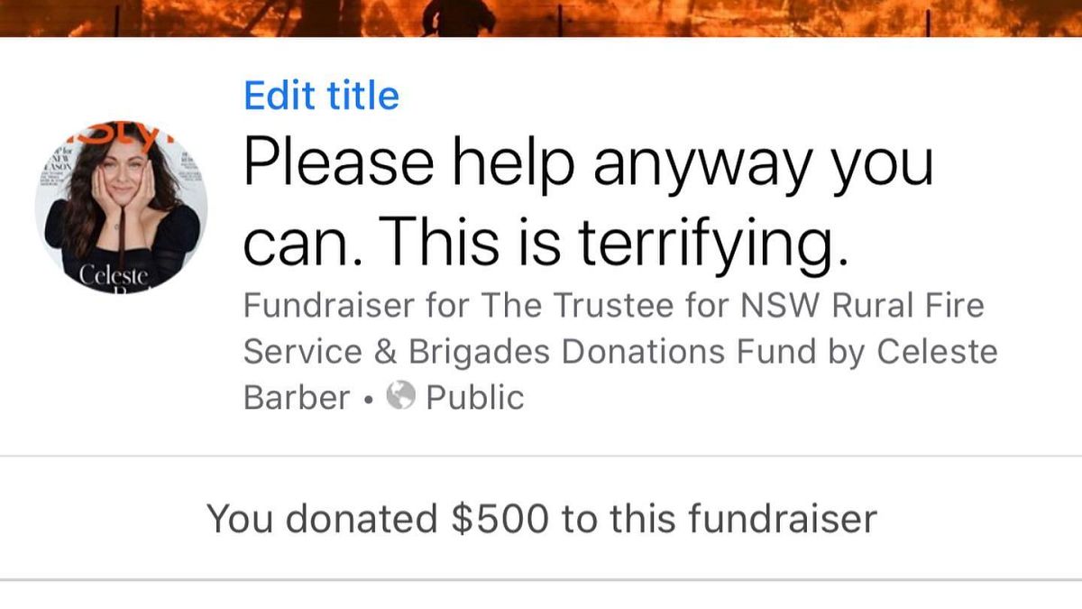 Celeste Barber rief im Internet zu Spenden für die Feuerwehr in New South Wales auf