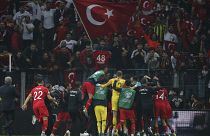 Euro 2020 için İstanbul'da oynanan Türkiye-İzlanda maçından bir kare