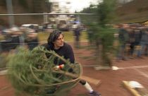 Almanya'da Noel ağacı atma şampiyonası