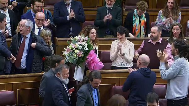 Ovación al gesto de Aina Vidal Ovación al gesto de Aina Vidal