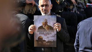 Mourners at funeral of Iranian General Qassem Soleimani