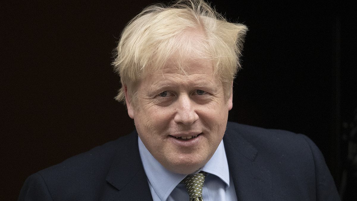 British Prime Minister Boris Johnson leaves 10 Downing Street in London, to attend Prime Minister's Questions at the Houses of Parliament, Wednesday, Jan. 8, 2020. 