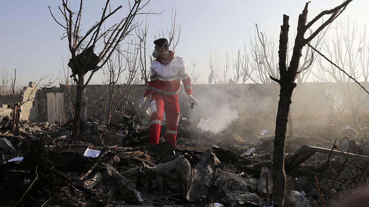 Ukrainian plane crashed southwest of Tehran, Iran, Wednesday, Jan. 8, 2020. A Ukrainian airplane carrying 176 people crashed killing all onboard. (AP Photo/Ebrahim Noroozi