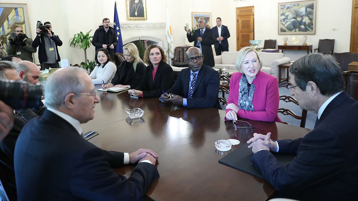 Ο Πρόεδρος της Δημοκρατίας Νίκος Αναστασιάδης με την Ειδική Αντιπρόσωπο του Γενικού Γραμματέα του ΟΗΕ Elizabeth Spehar
