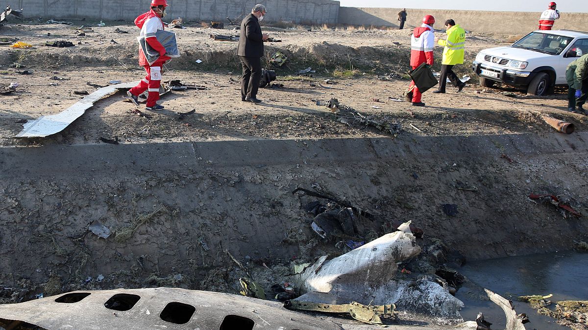 موقع تحطم طائرة الركاب الأوكرانية في طهران 