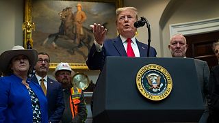 President Donald Trump delivers remarks on proposed changes to the National Environmental Policy Act, at the White House, Thursday, Jan. 9, 2020, in Washington.