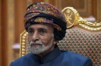 Sultan of Oman Qaboos bin Said al-Said sits during a meeting with the US secretary of state.