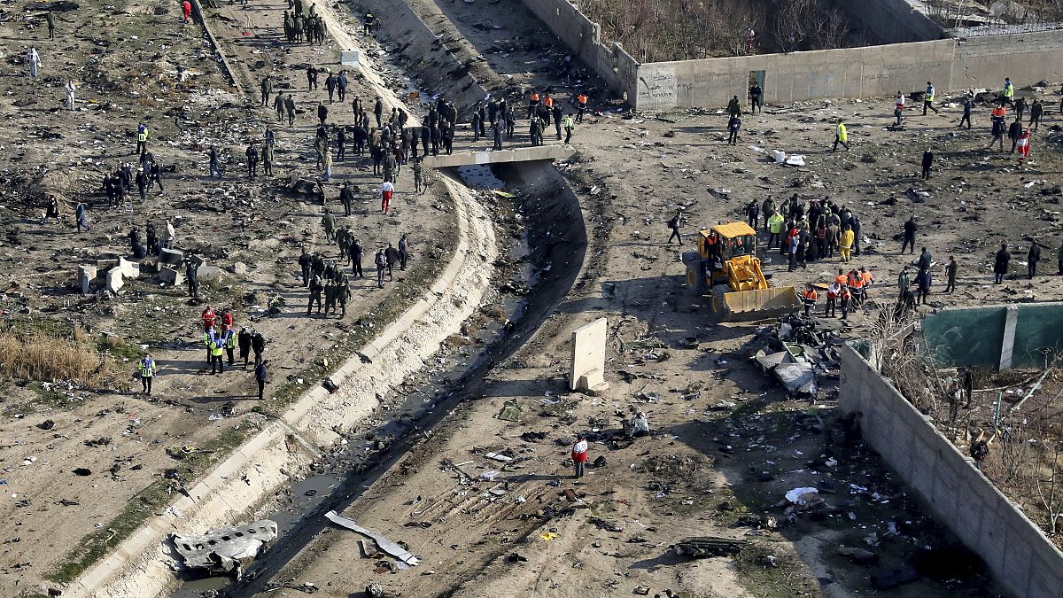 Lieu du crash du Boeing 737 de l'Ukrainian international Airlines, Sud-ouest de Téhéran, Iran