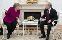 Канцлер ФРГ Ангела Меркель и президент РФ Владимир Путин в Кремле. Январь 2020 года
