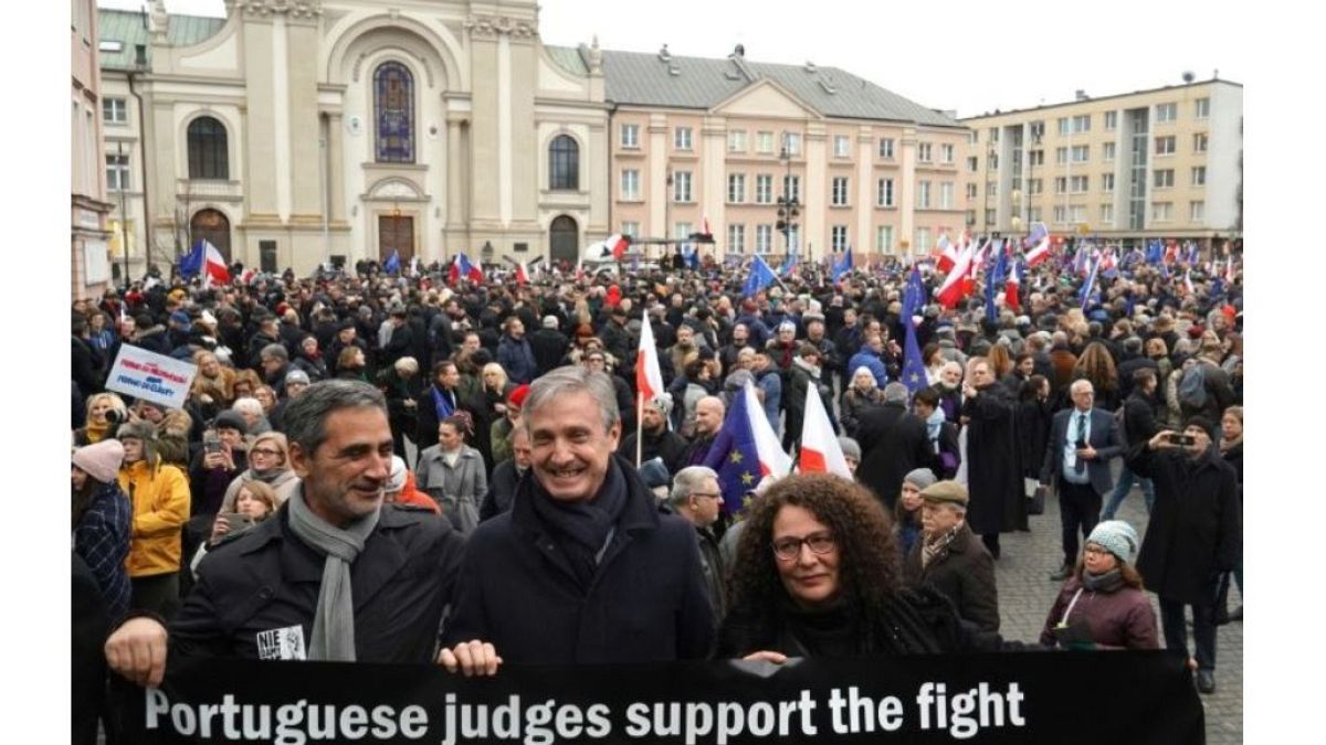 Judges from around Europe took part in the protest in Warsaw