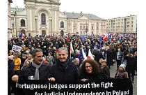 Judges from around Europe took part in the protest in Warsaw
