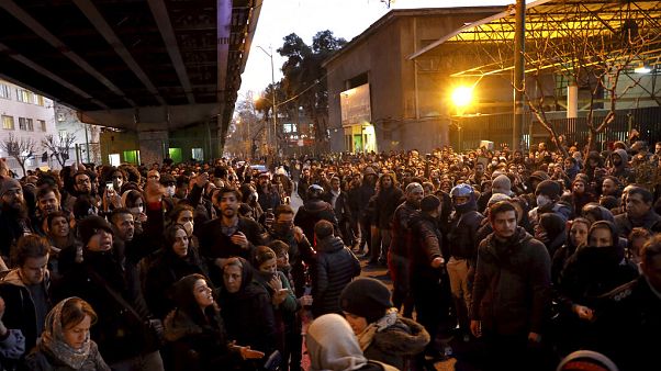 A vigil at the gate of Amri Kabir University in Tehran turned to angry protests A vigil at the gate of Amri Kabir University in Tehran turned to angry protests
