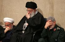 İran lideri Ali Hamaney, Tuğgeneral İsmail Kaani ve İran Cumhurbaşkanı Hasan Ruhani