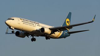 FILE - In this file photo taken on Friday, Sept. 13, 2019, showing the actual Ukrainian Boeing 737-800 UR-PSR plane that crashed Wednesday Jan. 8, 2020