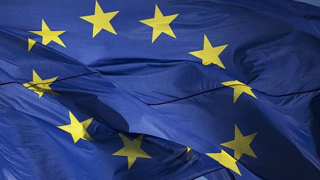Foto de archivo de la bandera de la UE