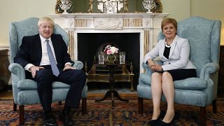 Scotland's First Minister Nicola Sturgeon with Prime Minister Boris Johnson