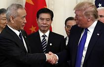 President Donald Trump and Chinese Vice Premier Liu He sign “phase one” of a US China trade agreement