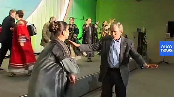 Watch: Archive footage released of George W Bush and Vladimir Putin dancing Watch: Archive footage released of George W Bush and Vladimir Putin dancing