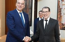 Ο υπουργός Εξωτερικών, Νίκος Δένδιας με τον πρωθυπουργό του Μαρόκου, Saad Eddine El Othmani