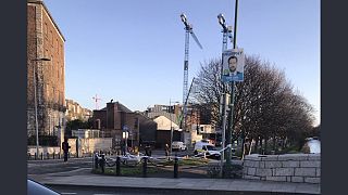 Eoghan Murphy, Irish Housing Minister's election poster by the scene was subsequently taken down.