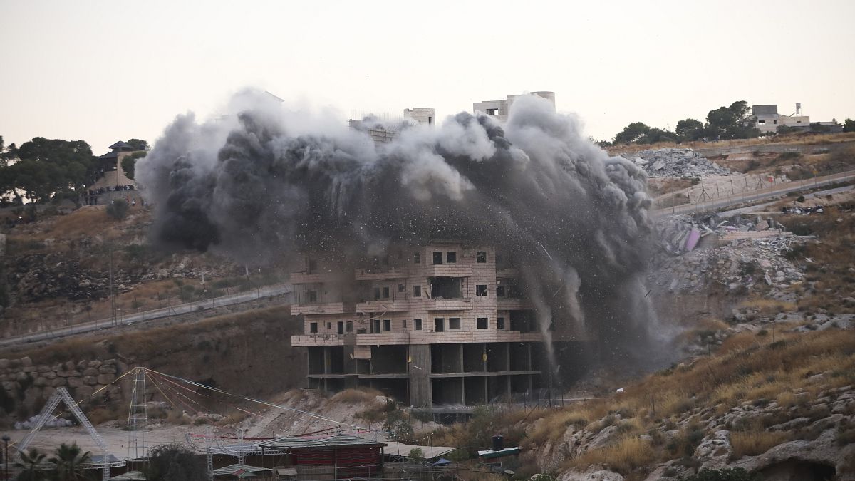 İsrail yönetimi tarafından Doğu Kudüs'te Filistinlilere ait yıkılan bir ev 
