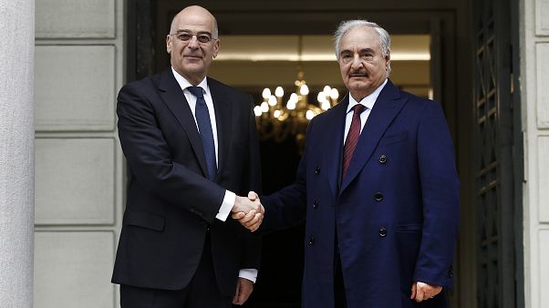 Ο υπουργός Εξωτερικών Νίκος Δένδιας υποδέχεται τον επικεφαλής του Λιβυκού Εθνικού Στρατού ΑΠΕ-ΜΠΕ/ΑΠΕ-ΜΠΕ/ΓΙΑΝΝΗΣ ΚΟΛΕΣΙΔΗΣ Ο υπουργός Εξωτερικών Νίκος Δένδιας υποδέχεται τον επικεφαλής του Λιβυκού Εθνικού Στρατού ΑΠΕ-ΜΠΕ/ΑΠΕ-ΜΠΕ/ΓΙΑΝΝΗΣ ΚΟΛΕΣΙΔΗΣ