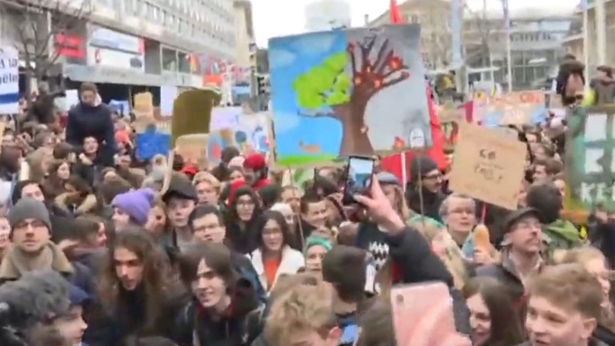 Watch: Greta Thunberg attends rally in Switzerland ahead of Davos