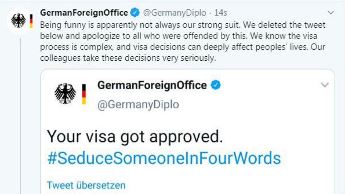 Alman Dışişleri Bakanlığı Twitter özür mesajı