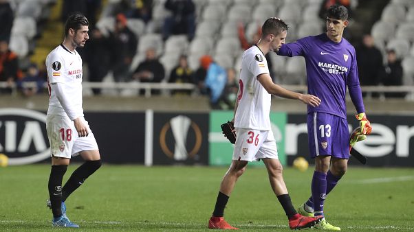 صورة خلال لقاء في الدوري الأوروبي بين أبويل نيقوسيا القبرصي وإشبيلية الإسباني في قبرص 2019 صورة خلال لقاء في الدوري الأوروبي بين أبويل نيقوسيا القبرصي وإشبيلية الإسباني في قبرص 2019