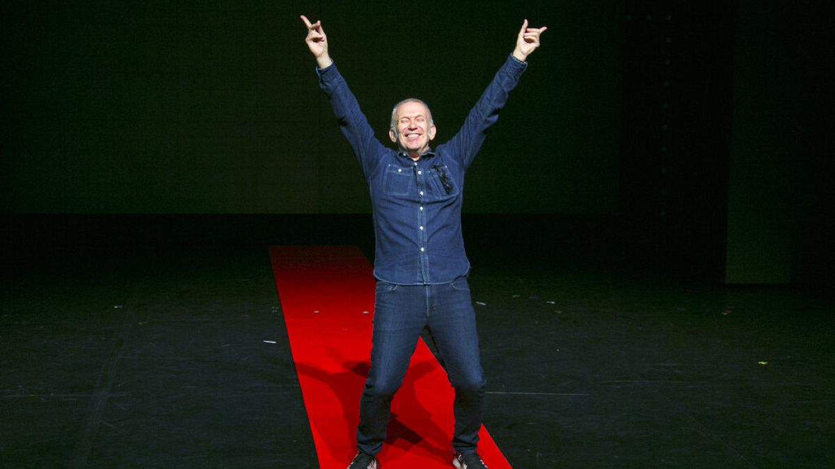 Fashion designer Jean Paul Gaultier poses for his Fashion Freak Show,  July 23, 2019. (Photo by Joel C Ryan/Invision/AP) 