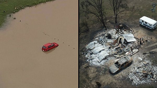 Tempestades provocam cheias em Queensland, o fogo continua a dizimar Victoria Tempestades provocam cheias em Queensland, o fogo continua a dizimar Victoria