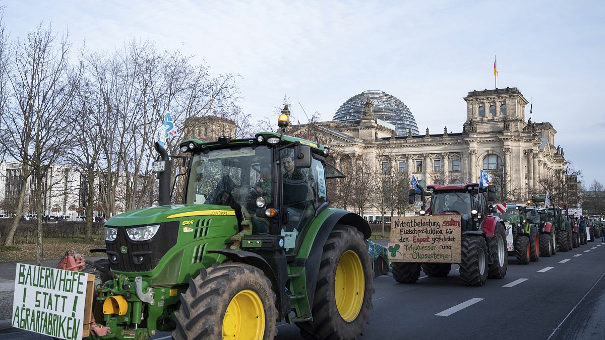 Тракторный протест в Берлине