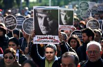 Hrant Dink cinayetinin yıl dönümünde İstanbul'da düzenlenen bir eylem, 19 Ocak 2015