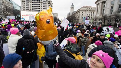 شاهد: حركة احتجاجية نسائية ضد ترامب تجدد ظهورها في واشنطن