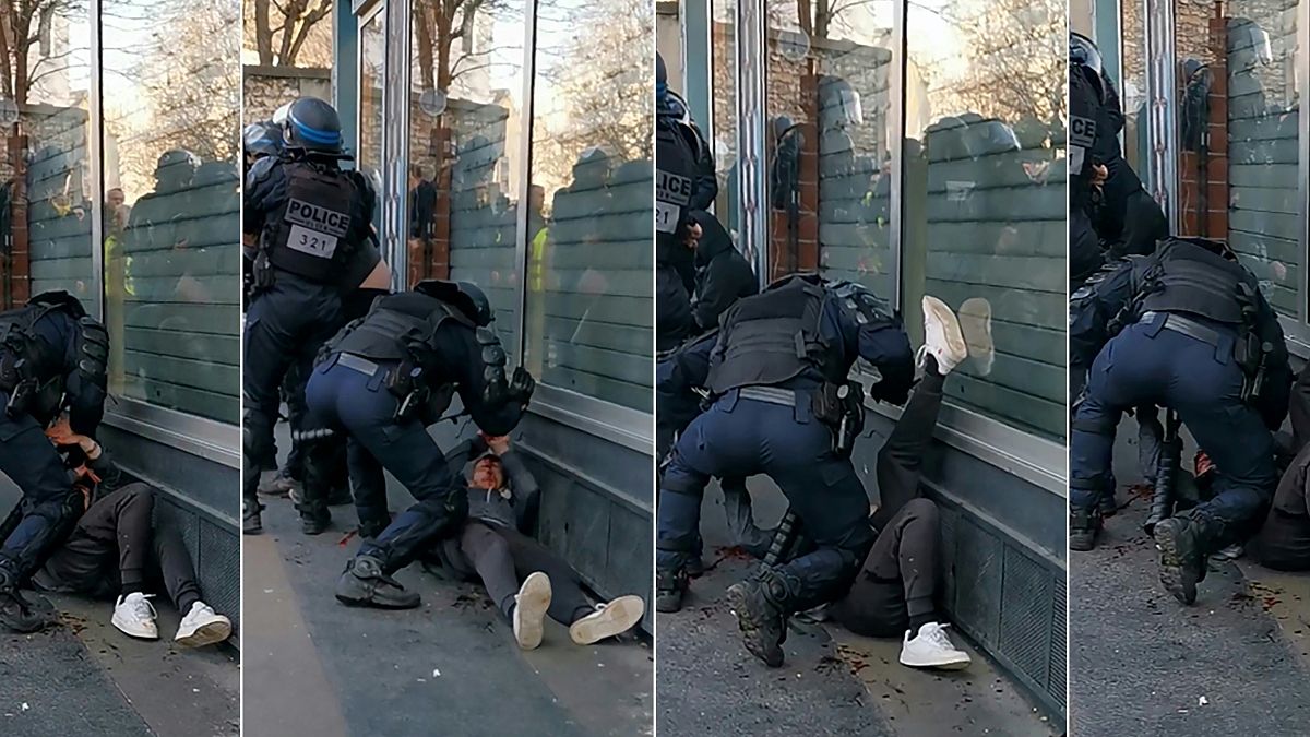 انتشار ویدئوی از خشونت پلیس در فرانسه جنجالی شد
