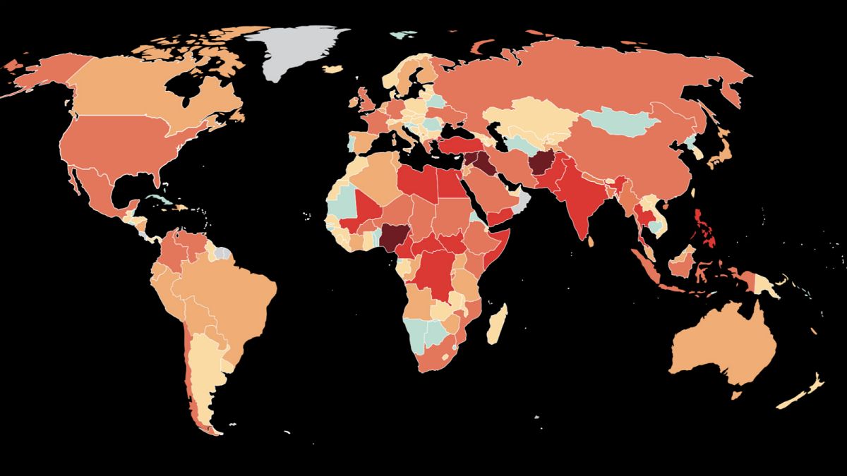 Global Terrorism index 2019 map