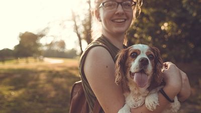Dog and female owner Dog and female owner