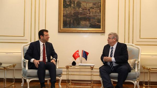 İBB Başkanı İmamoğlu, AP Türkiye Raportörü Amor'u konuk etti İBB Başkanı İmamoğlu, AP Türkiye Raportörü Amor'u konuk etti