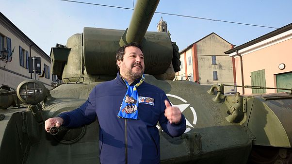 Matteo Salvini Reggio Emiliában kampányol Matteo Salvini Reggio Emiliában kampányol