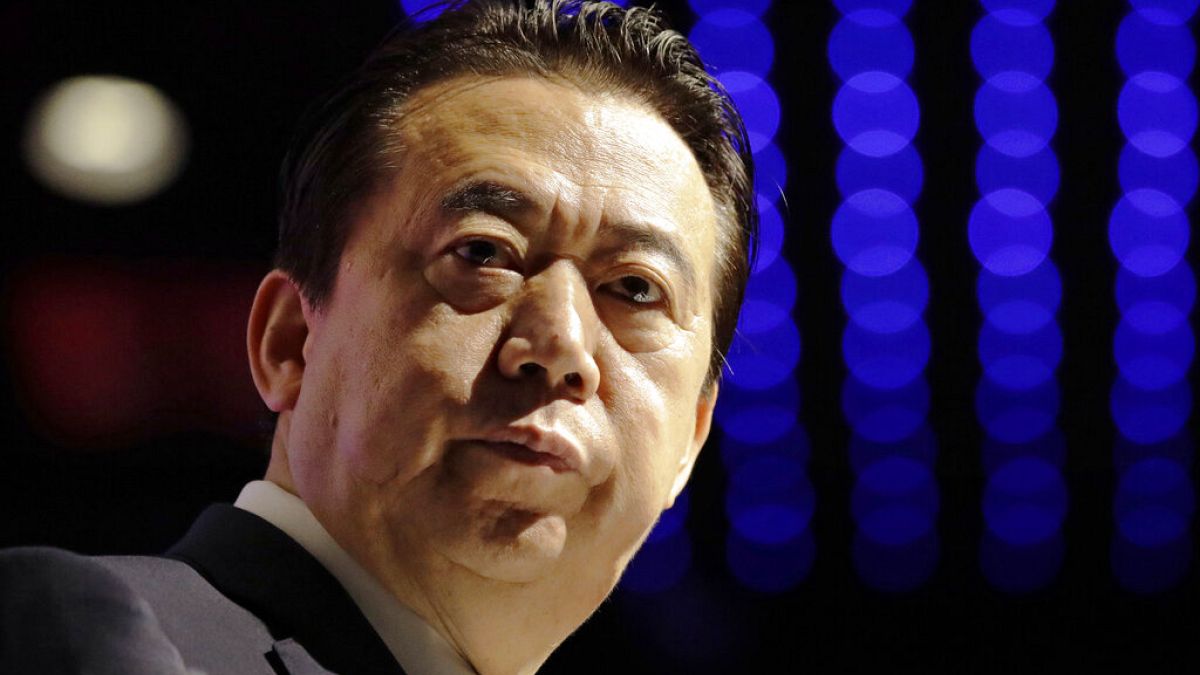 Meng Hongwei pictured in 2017 at the Interpol World Congress