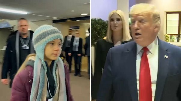 Trump gegen Greta beim Weltwirtschaftsgipfel in Davos Trump gegen Greta beim Weltwirtschaftsgipfel in Davos