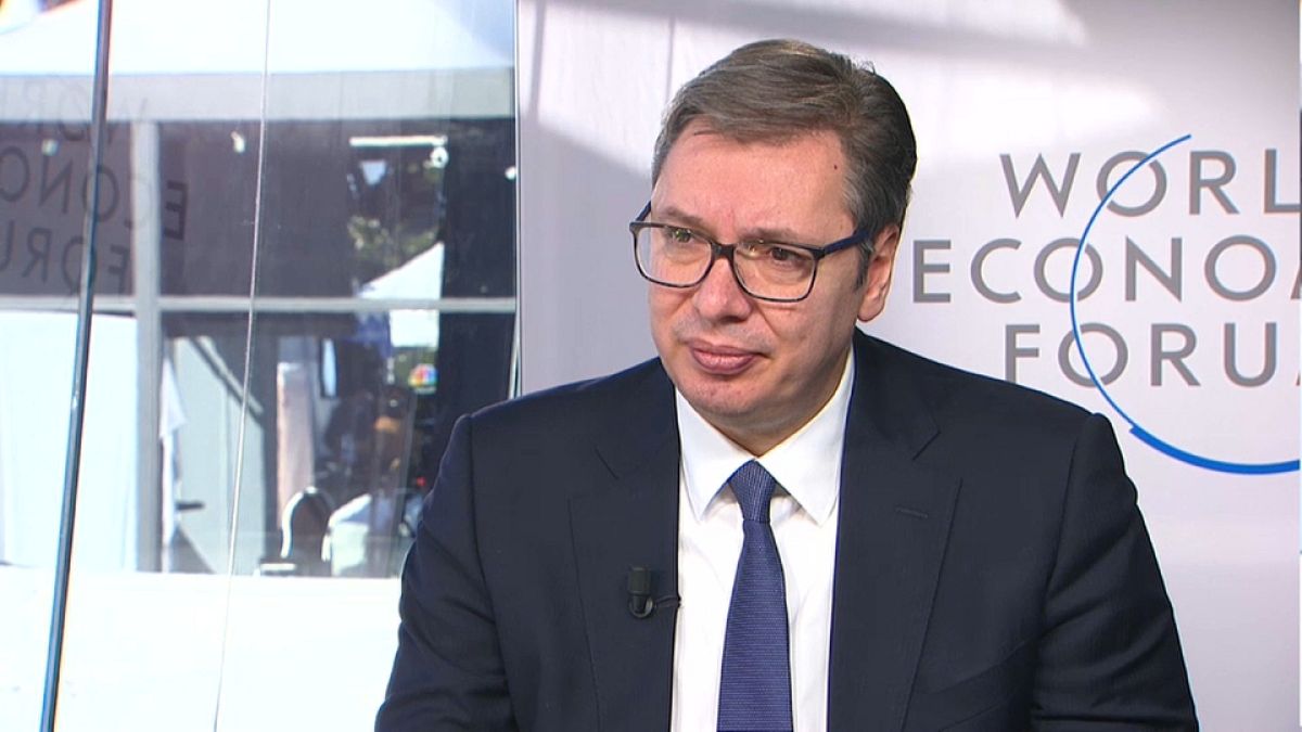 Aleksandar Vučić was speaking to Euronews at the World Economic Forum in Davos