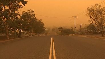 Australian outback town blanketed in dust storm