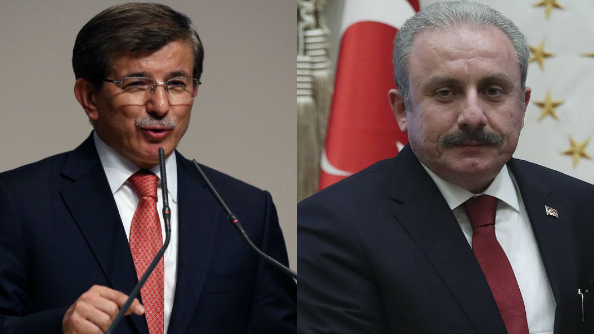 Gelecek Partisi Genel Başkanı Ahmet Davutoğlu, TBMM Başkanı Mustafa Şentop