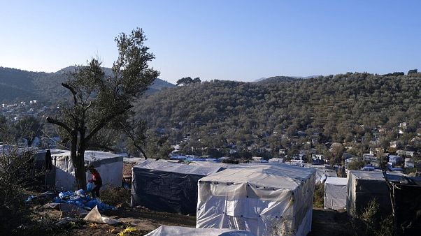 Campo de refugiados de Moria en la isla de Lesbos, norte del Egeo Campo de refugiados de Moria en la isla de Lesbos, norte del Egeo