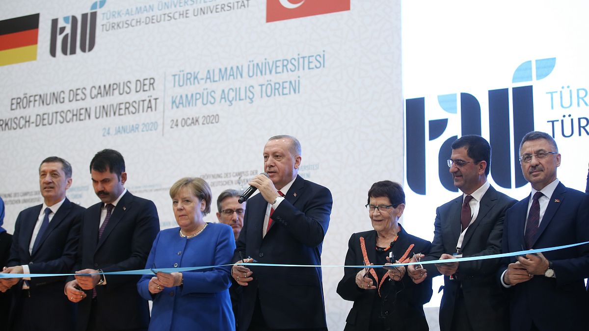 Cumhurbaşkanı Recep Tayyip Erdoğan ve Almanya Başbakanı Angela Merkel, "Türk-Alman Üniversitesi Yeni Binalarının Açılış Töreni"ne katıldı