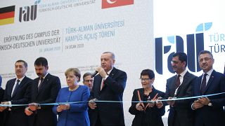 Cumhurbaşkanı Recep Tayyip Erdoğan ve Almanya Başbakanı Angela Merkel, "Türk-Alman Üniversitesi Yeni Binalarının Açılış Töreni"ne katıldı