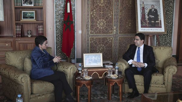 وزير الخارجية المغربي ناصر بوريطة خلال استقباله نظيرته الإسبانية أرنشا كونزاليز في الرباط. 2020/01/24 وزير الخارجية المغربي ناصر بوريطة خلال استقباله نظيرته الإسبانية أرنشا كونزاليز في الرباط. 2020/01/24