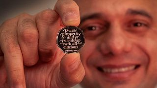 Sajid Javid was given the very first batch of Brexit coins one of which he will present to the Prime Minister this week.